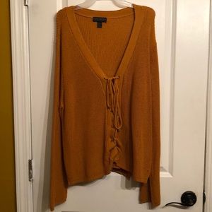 Front Lace-Up Sweater